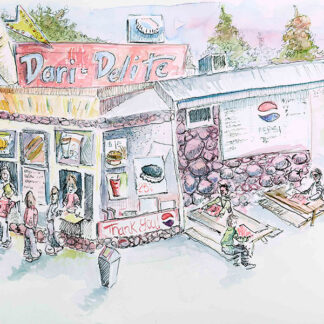 Water color of Dub's restaurant