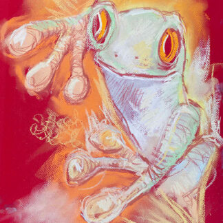 Pastel drawing of frog